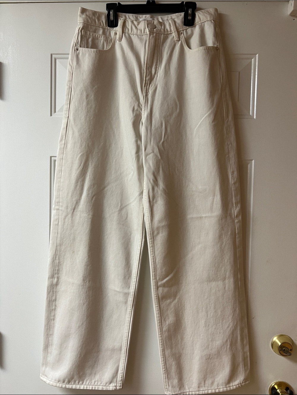 Good American Women’s Good Standard Baggy Jean Cream Winter White Size 2/26